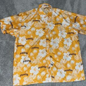 Rate Cool Pittsburgh Pirates baseball mlb aloha Hawaii luau Hawaiian shirt - SGA